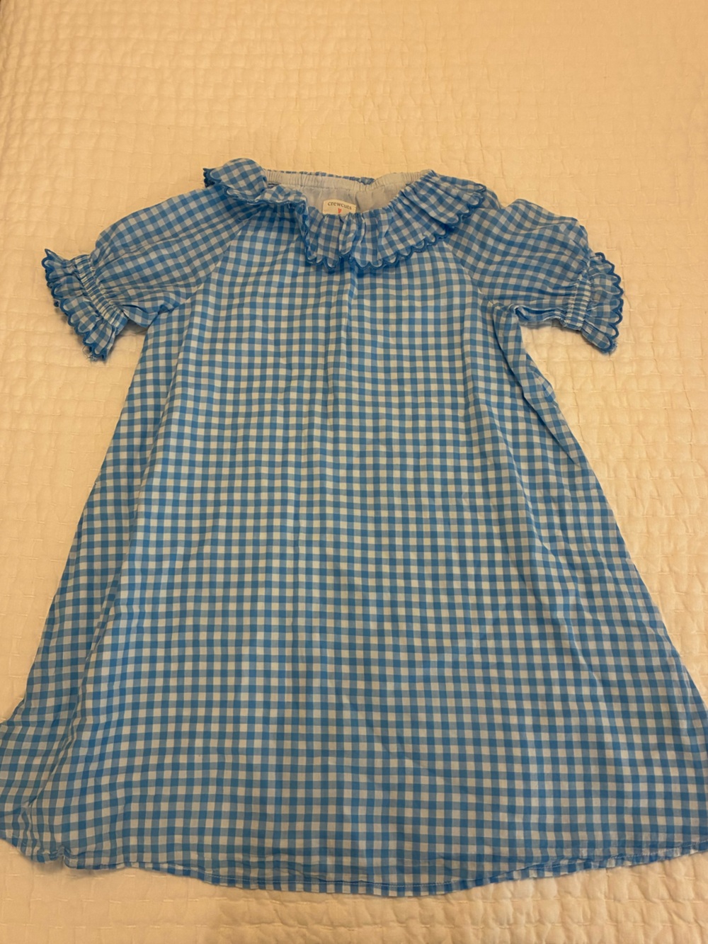 Crewcuts Blue Gingham Nightgown with Ruffle Neckline